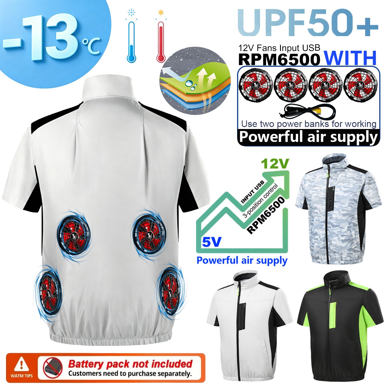 Summer 4 Fans Air Conditioning - Outdoor Sport Windbreaker 리뷰 및 가격