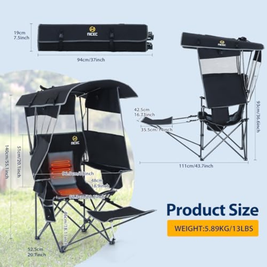 Chair with Canopy, Heated Camp - Outdoor Sports Umbrella 리뷰 및 가격