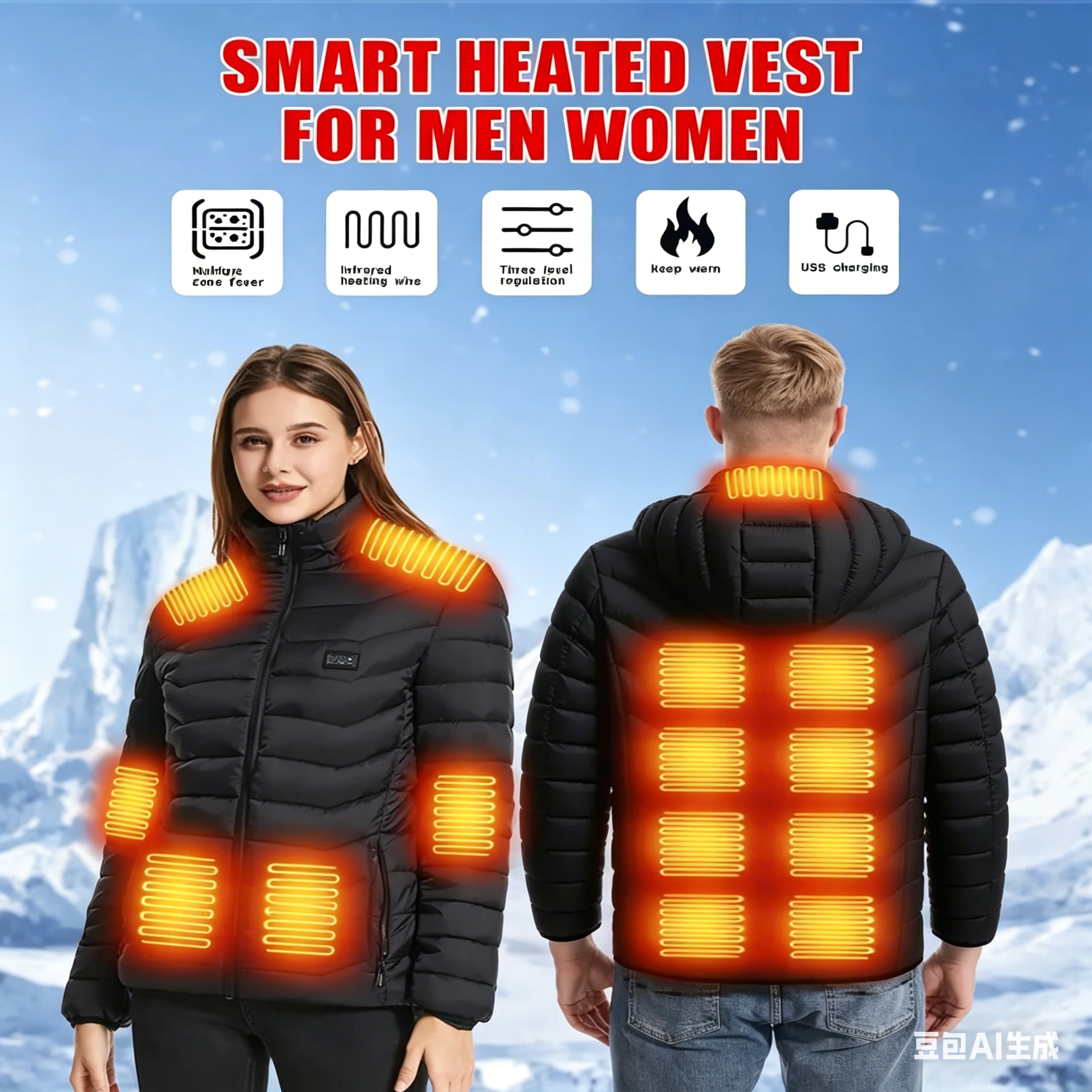23 Areas Heating Jacket, Polye - Outdoor Sport Winter Jacket 리뷰 및 가격