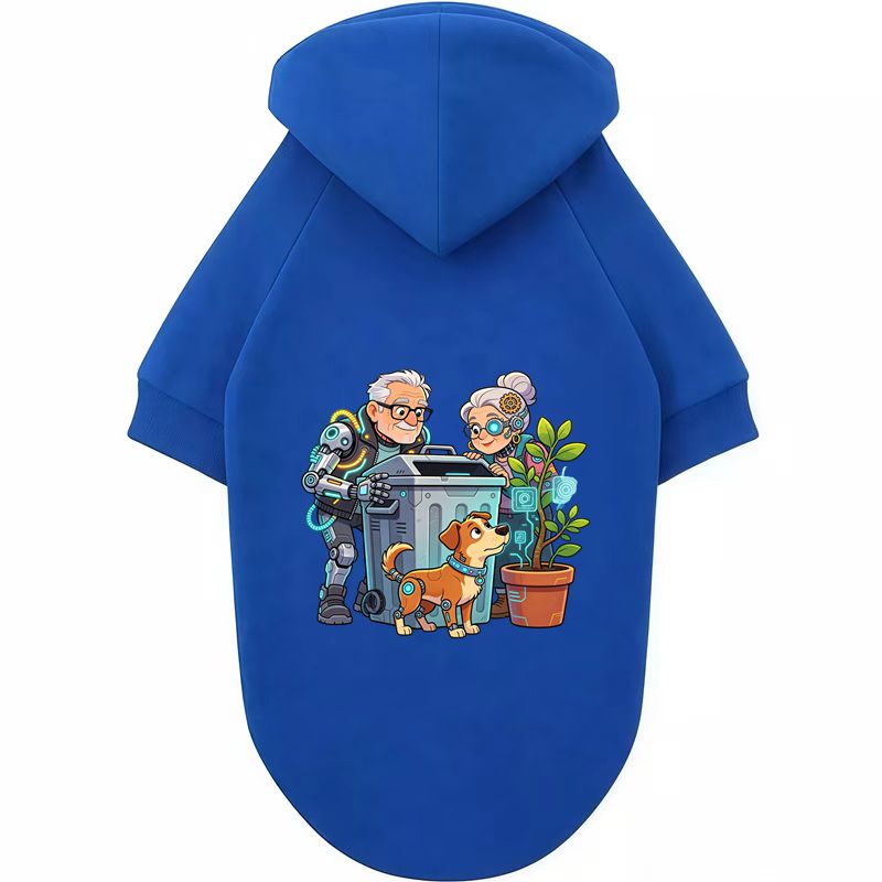 Retro Elder Robot Dog Print, S - Outdoor Sport Winter Jacket 리뷰 및 가격