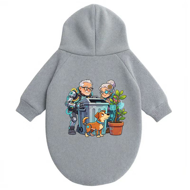 Retro Elder Robot Dog Print, S - Outdoor Sport Winter Jacket 리뷰 및 가격